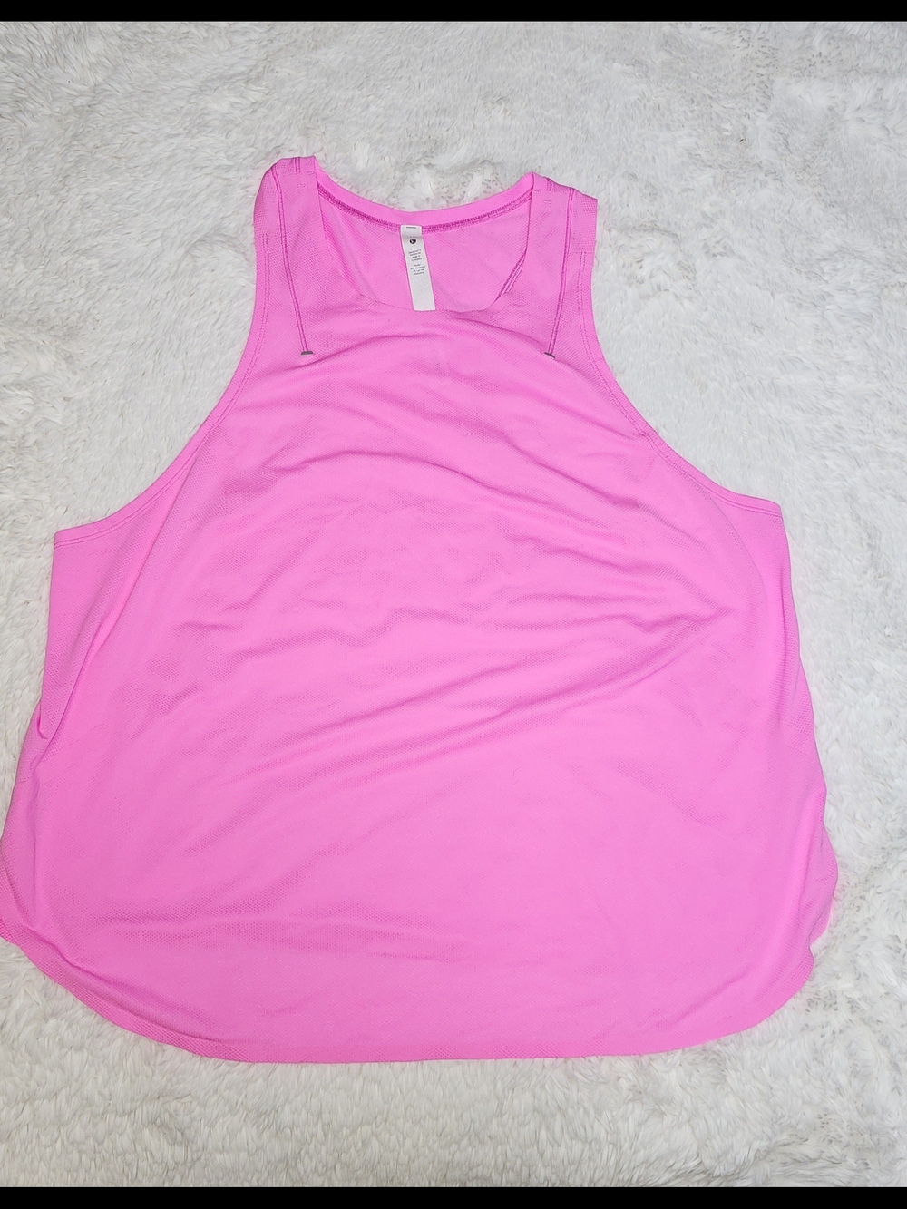Lululemon Hot Pink Mesh Racerback Workout Tank Top Size 14